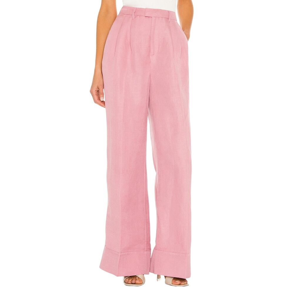 L'Academie Wide Leg Dusty Rose Star Pants Size M